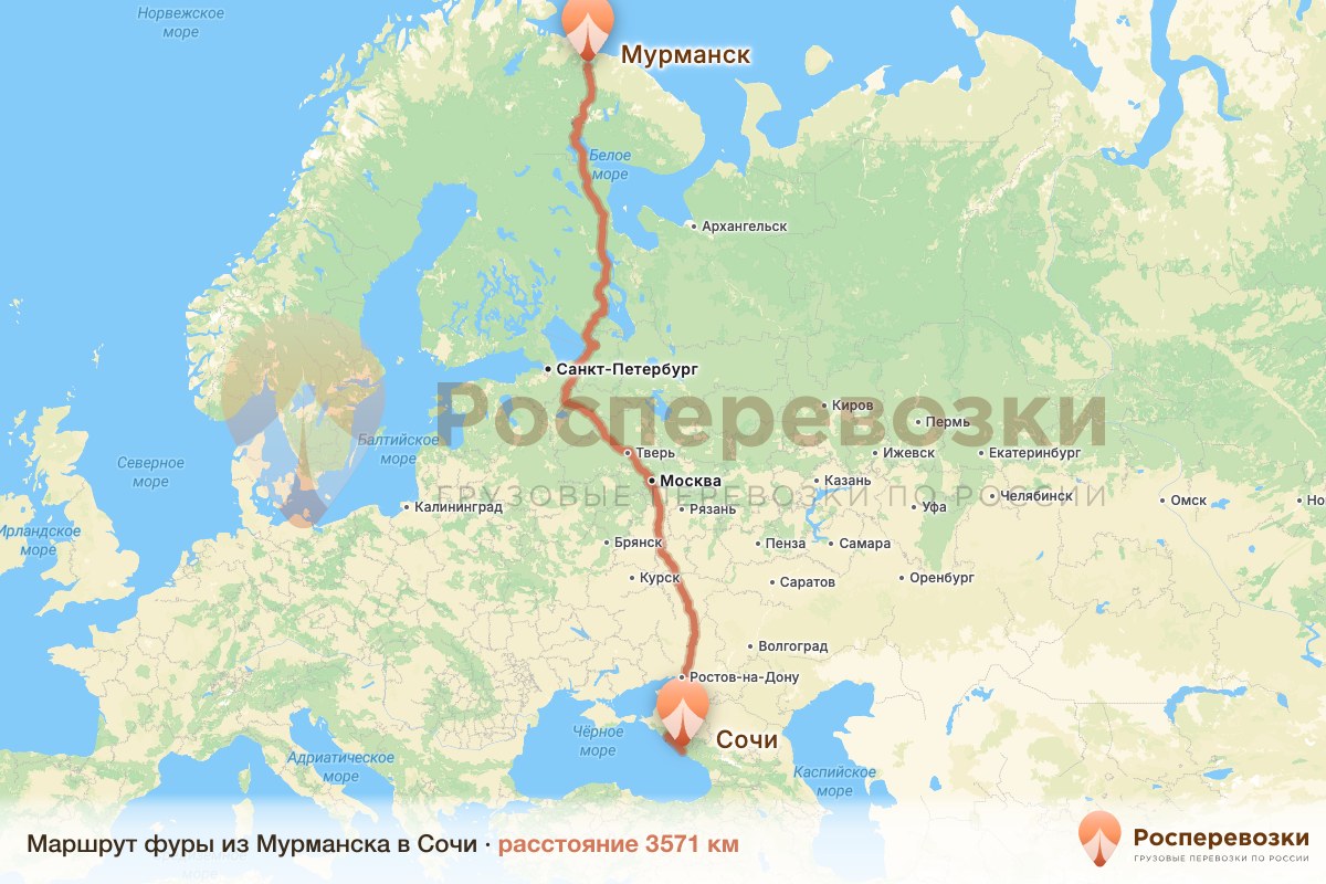 Фура Мурманск Сочи