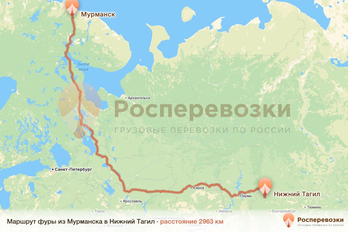Фура Мурманск Нижний Тагил