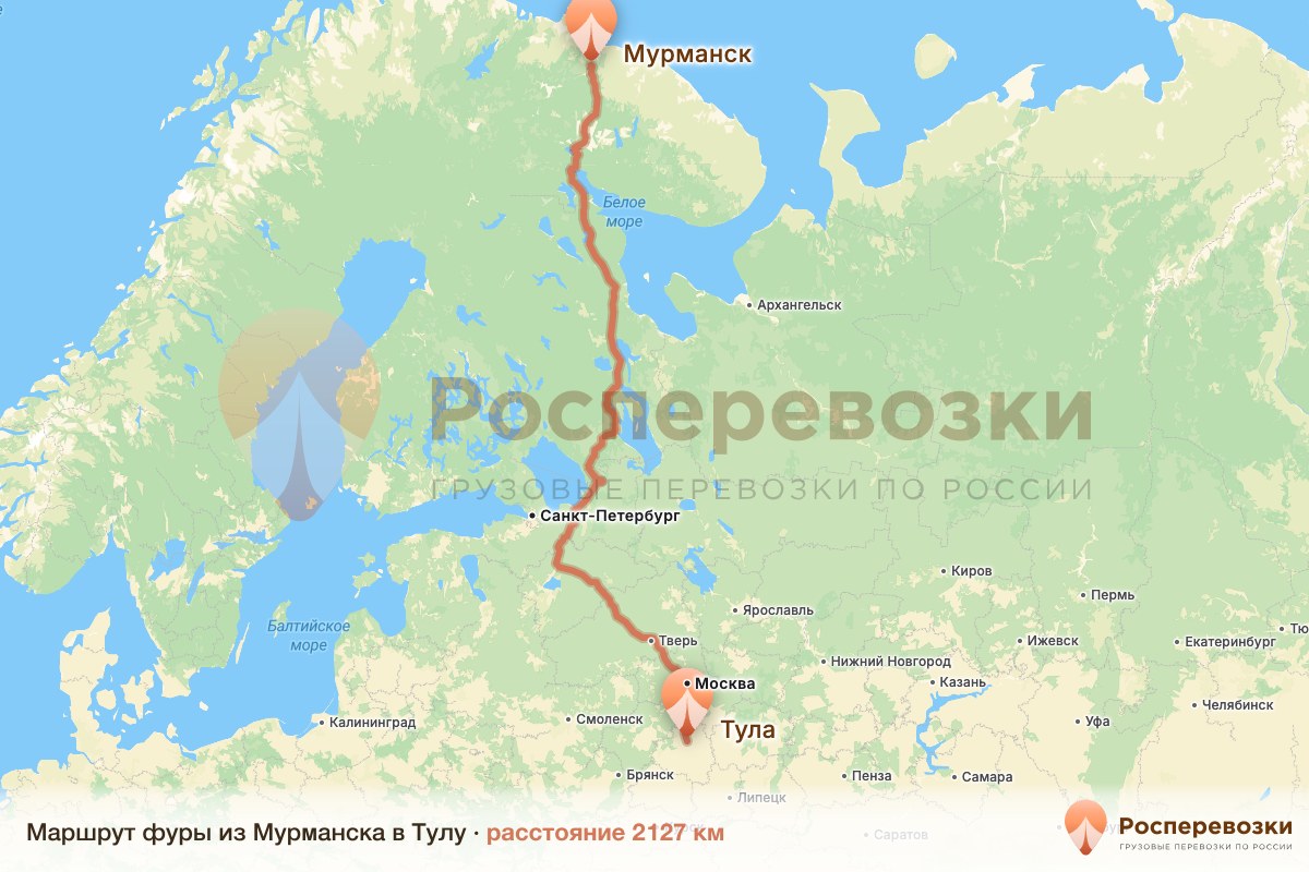 Фура Мурманск Тула