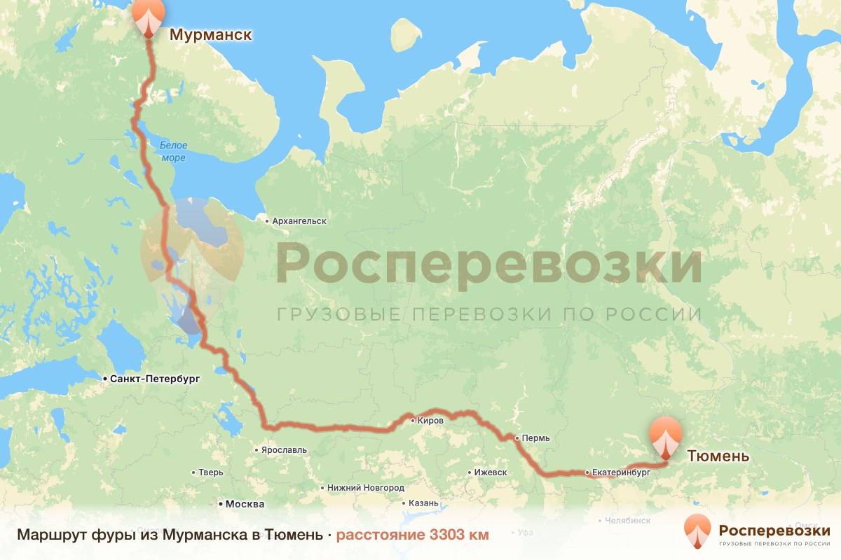Фура Мурманск Тюмень