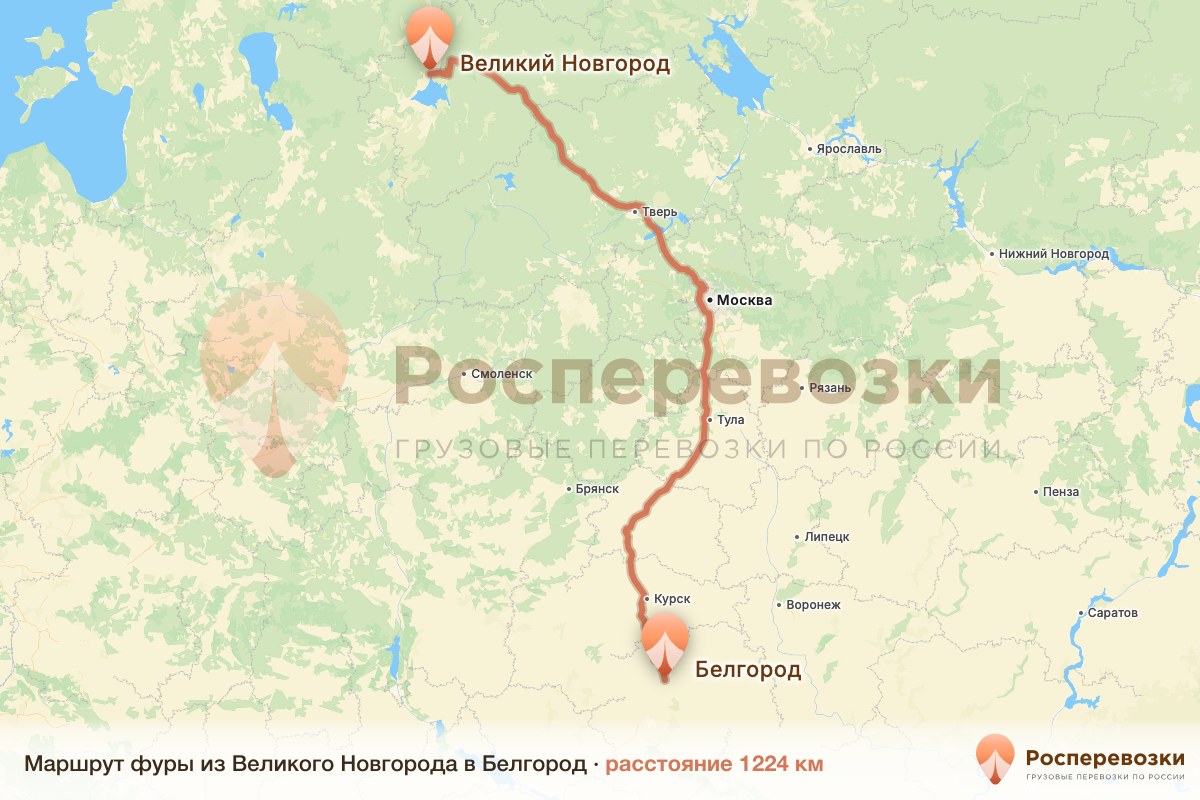Фура Великий Новгород Белгород