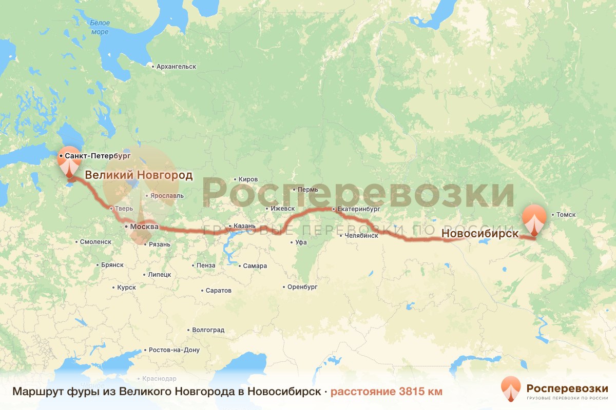 Фура Великий Новгород Новосибирск