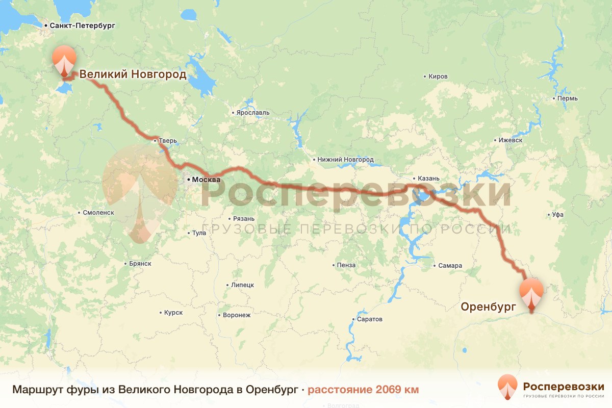 Фура Великий Новгород Оренбург