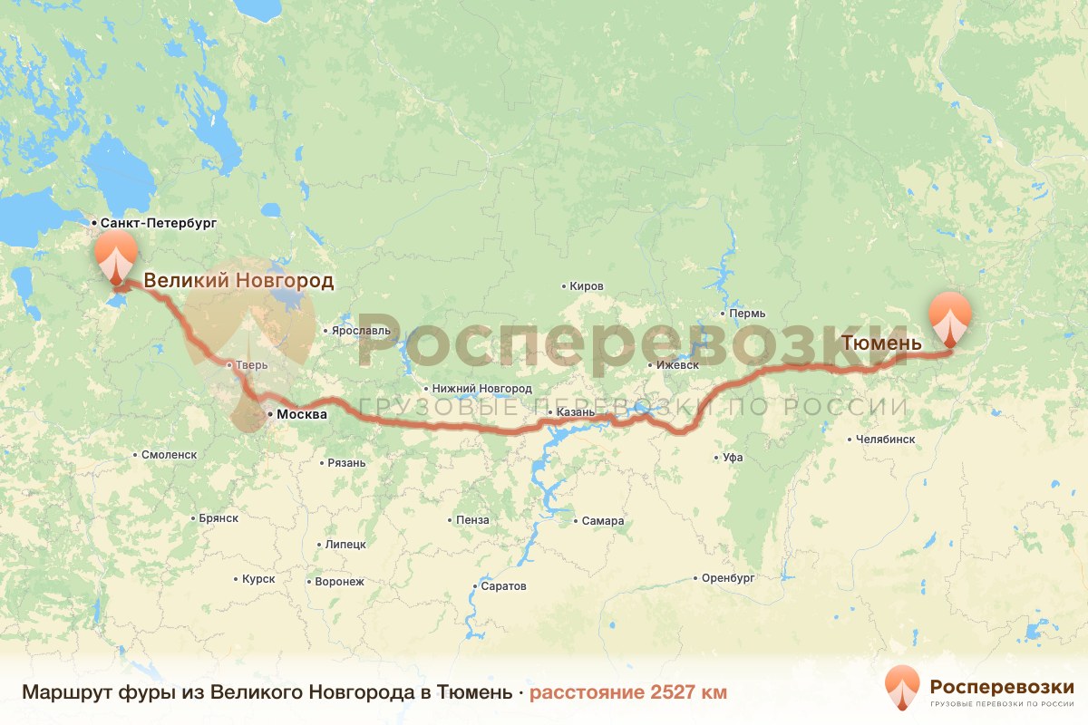 Фура Великий Новгород Тюмень