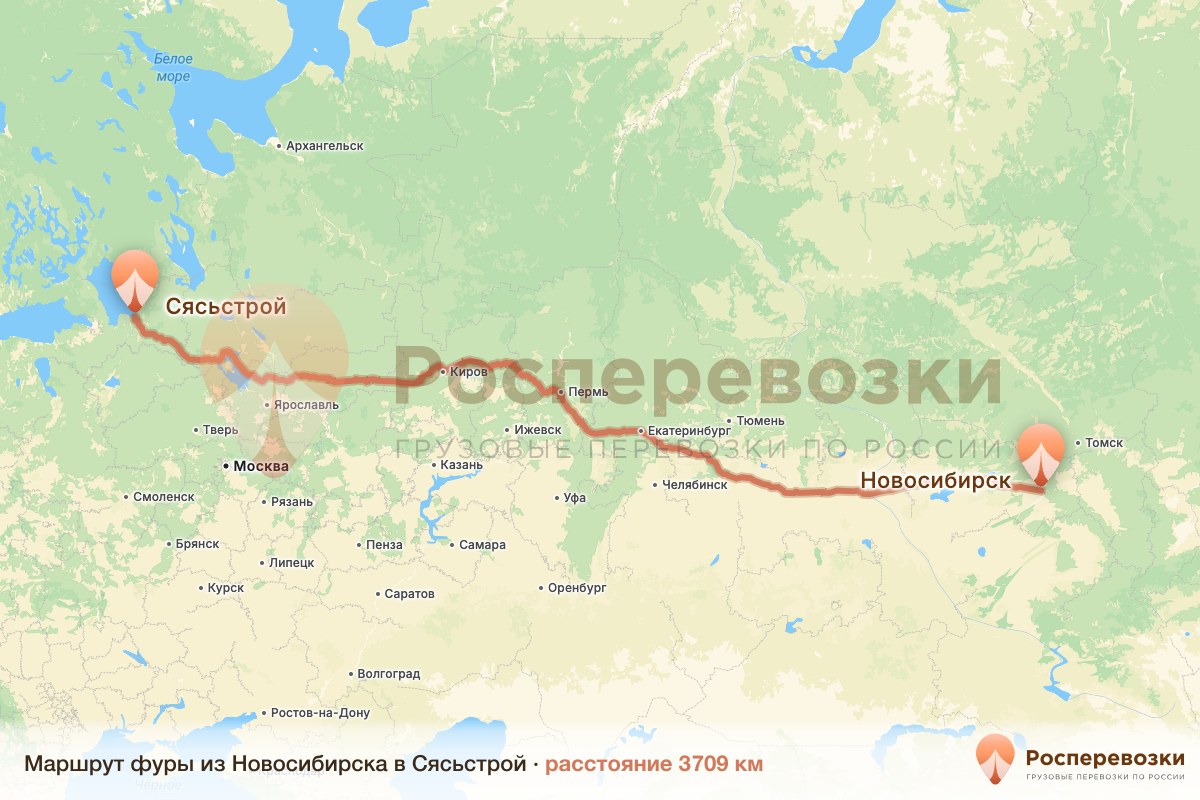 Фура Новосибирск Сясьстрой