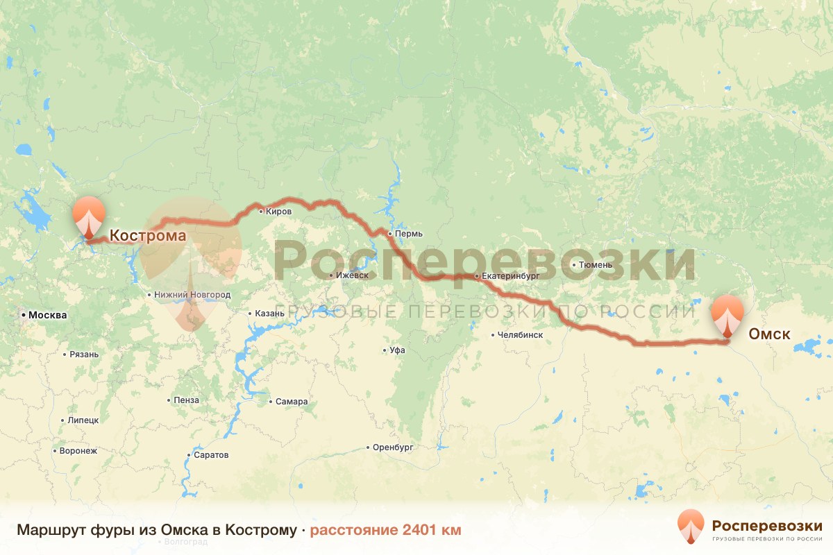 Фура Омск Кострома