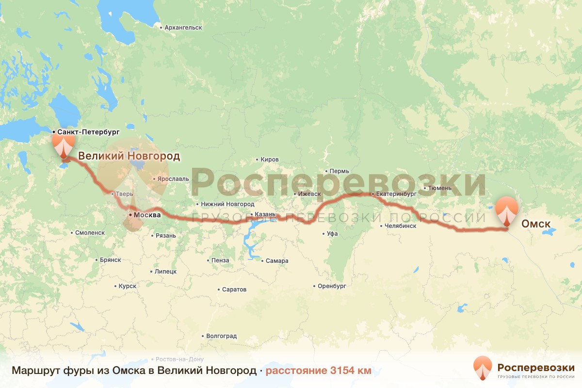 Фура Омск Великий Новгород