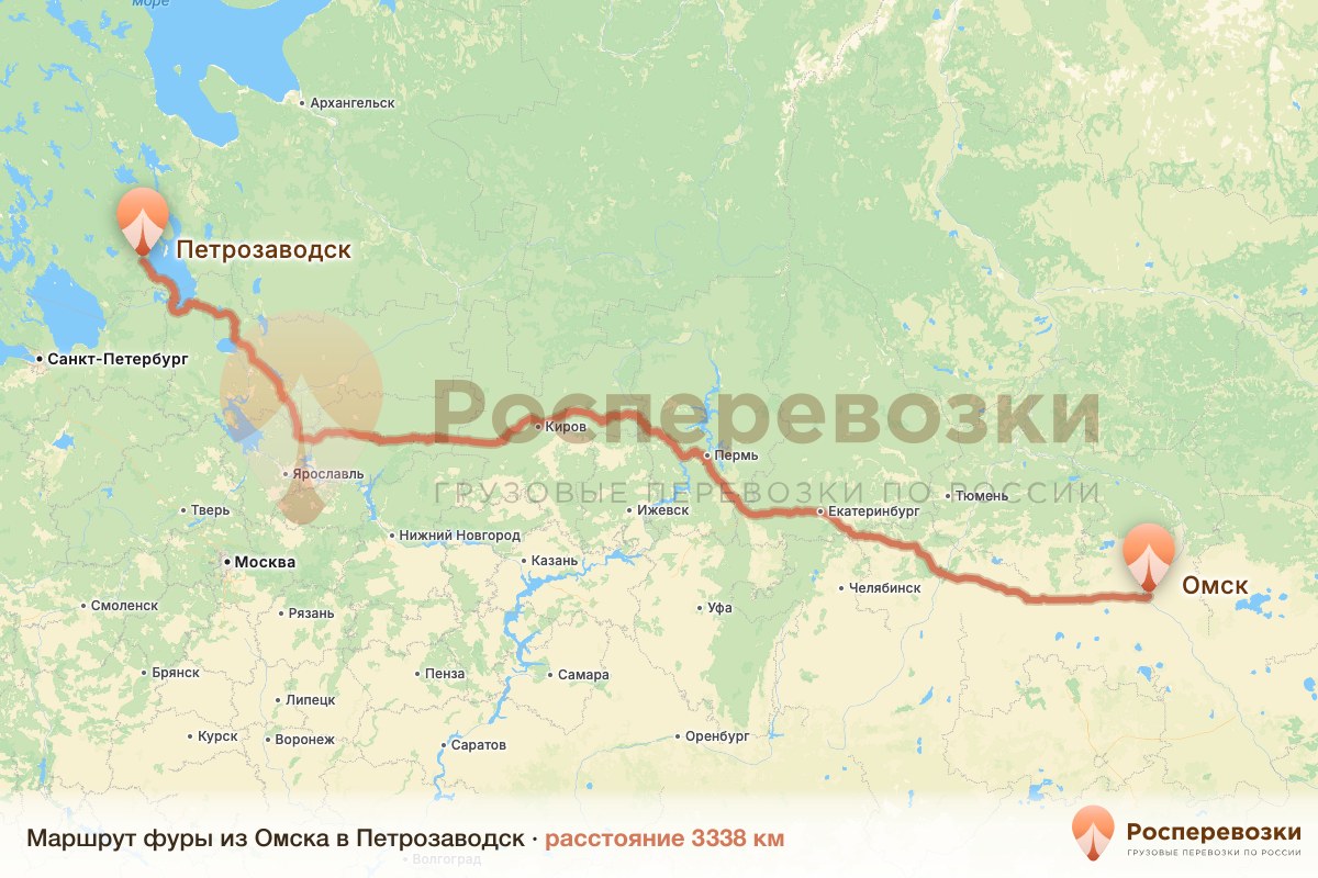 Фура Омск Петрозаводск