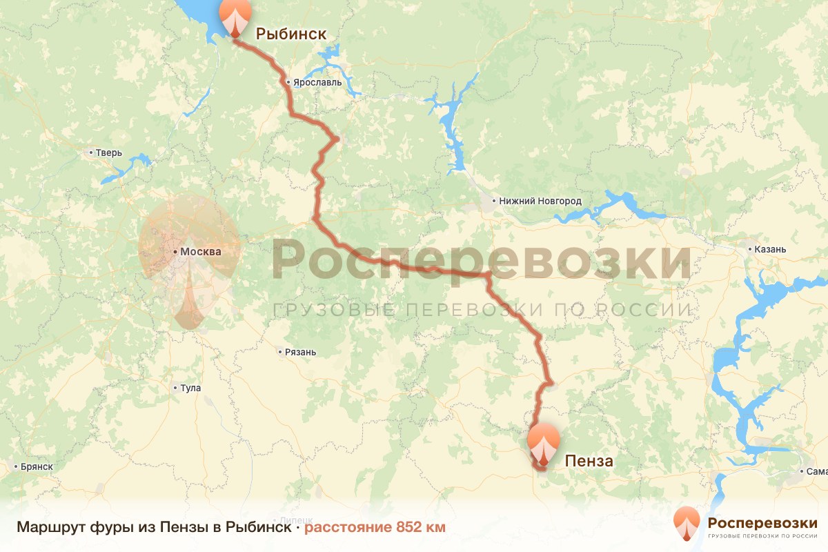 Фура Пенза Рыбинск
