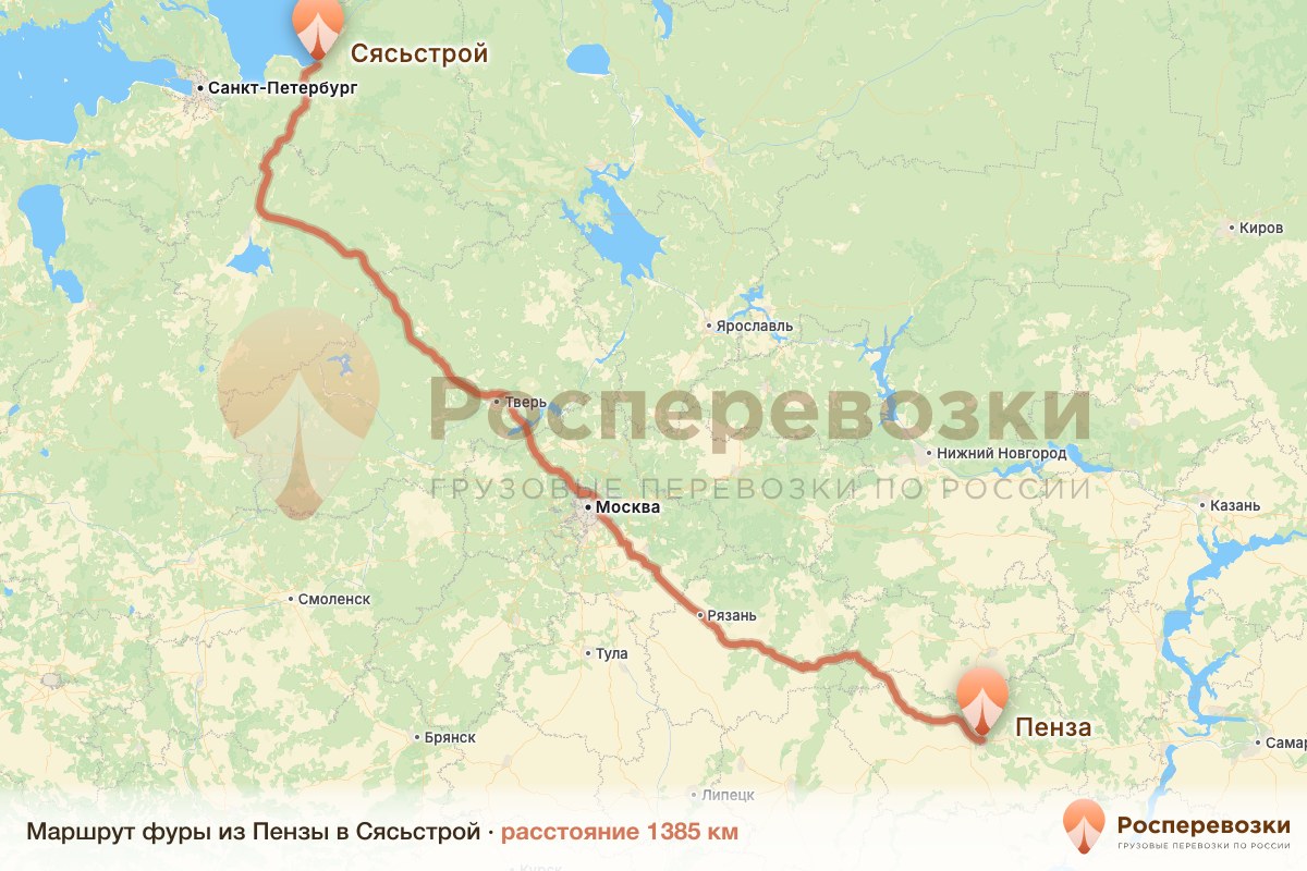 Фура Пенза Сясьстрой
