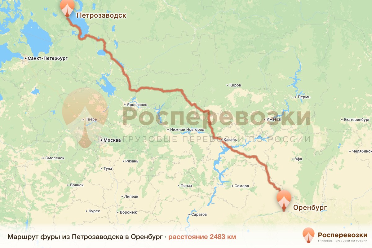 Фура Петрозаводск Оренбург