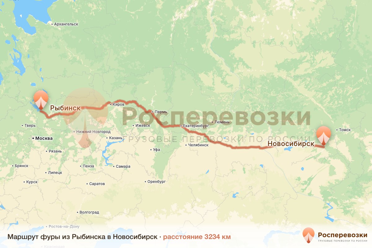 Фура Рыбинск Новосибирск