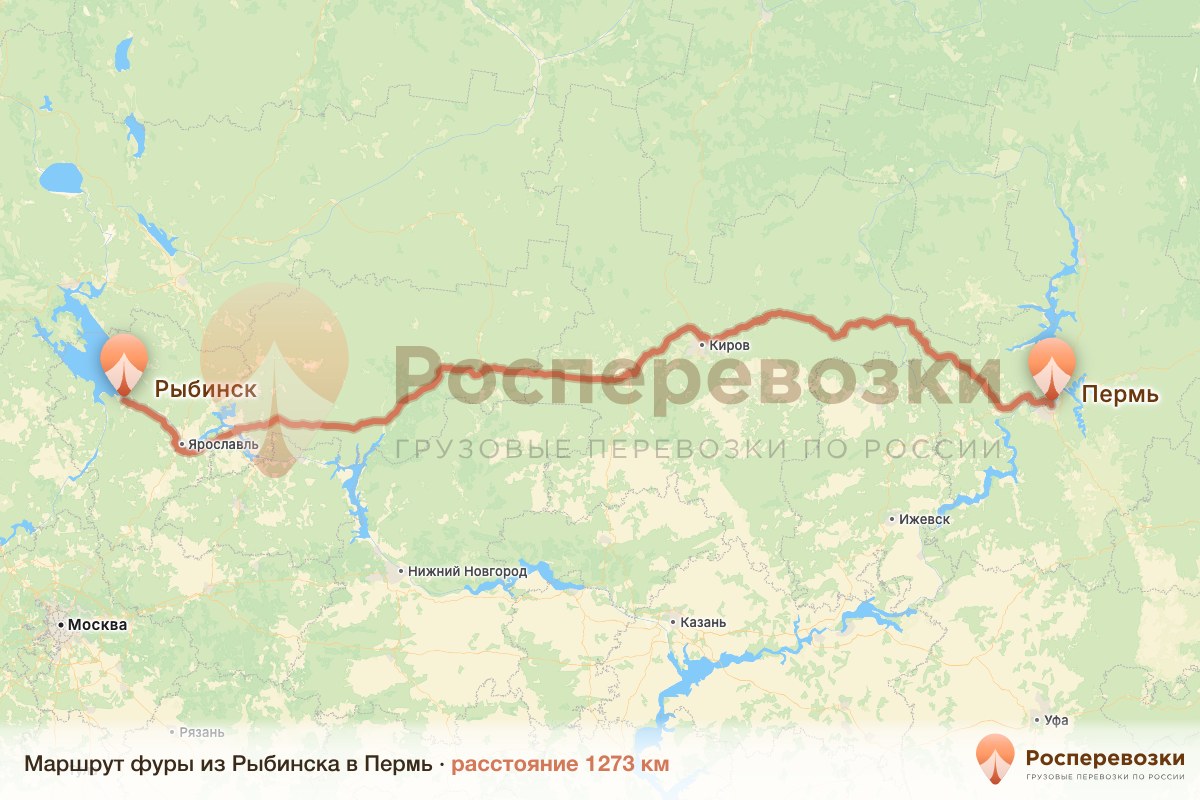 Фура Рыбинск Пермь