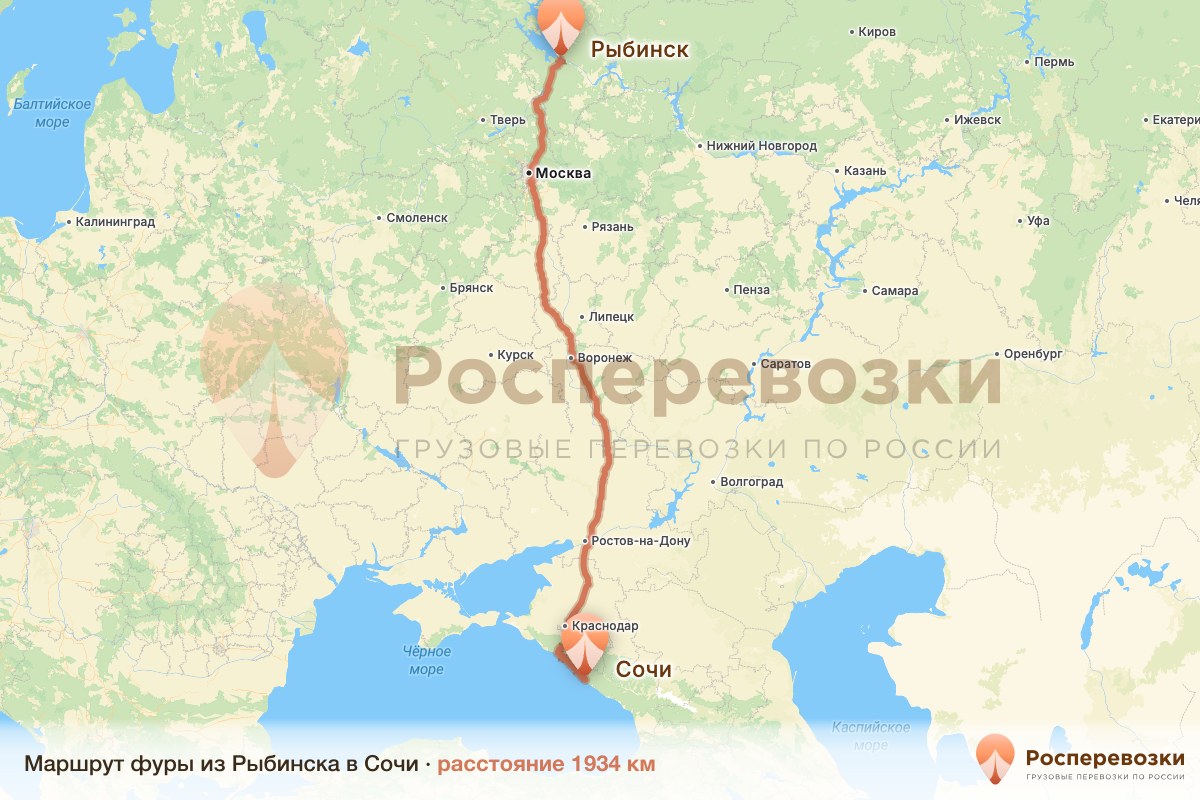 Фура Рыбинск Сочи