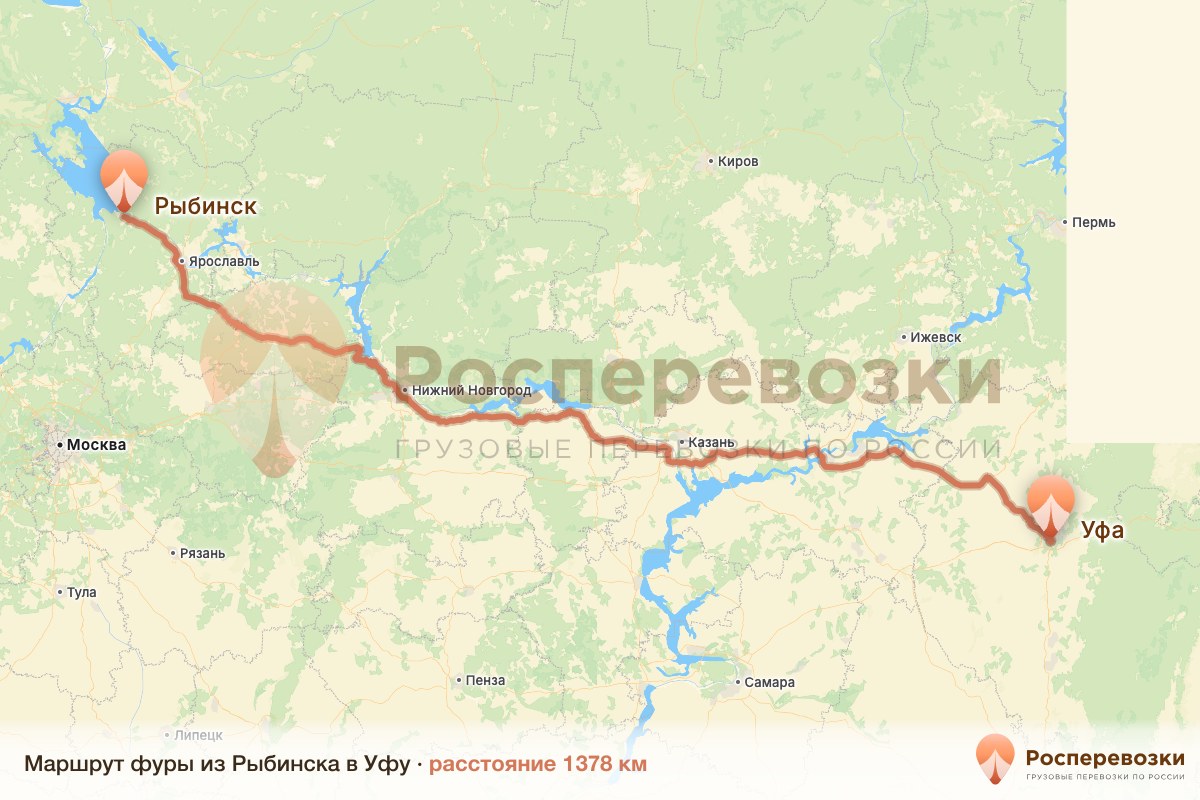 Фура Рыбинск Уфа