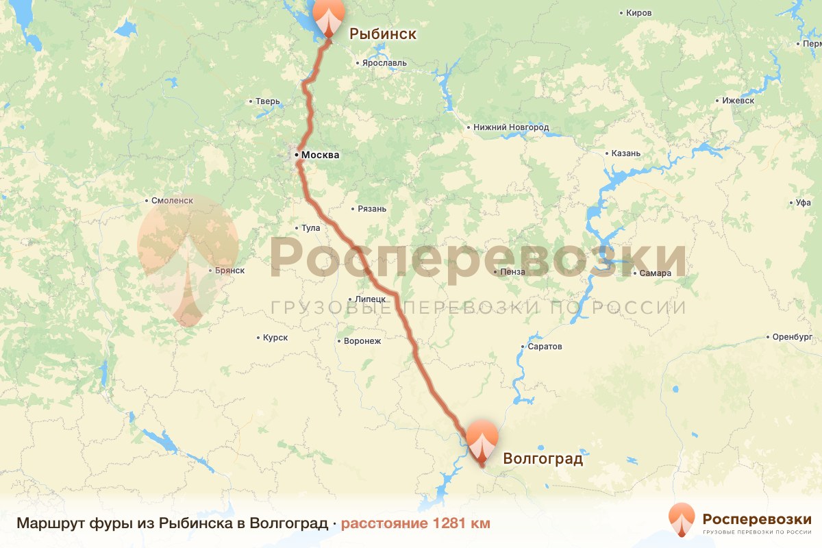 Фура Рыбинск Волгоград