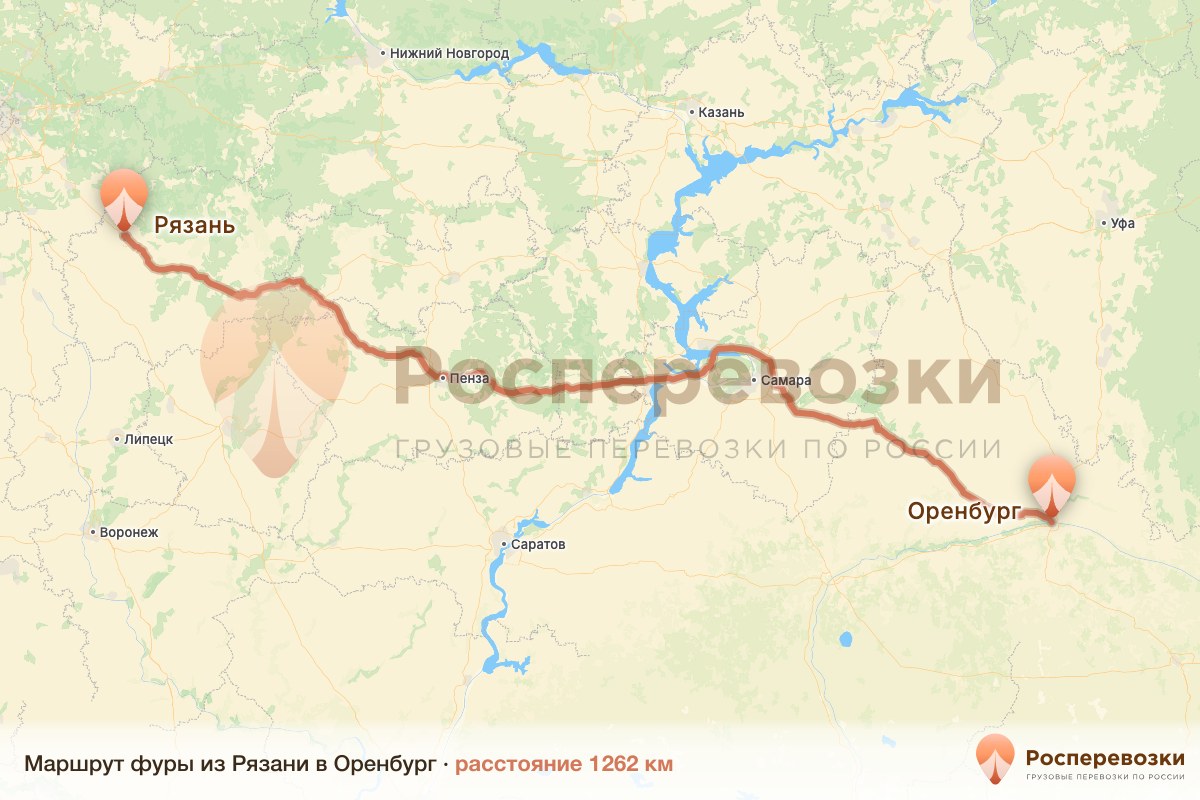 Фура Рязань Оренбург