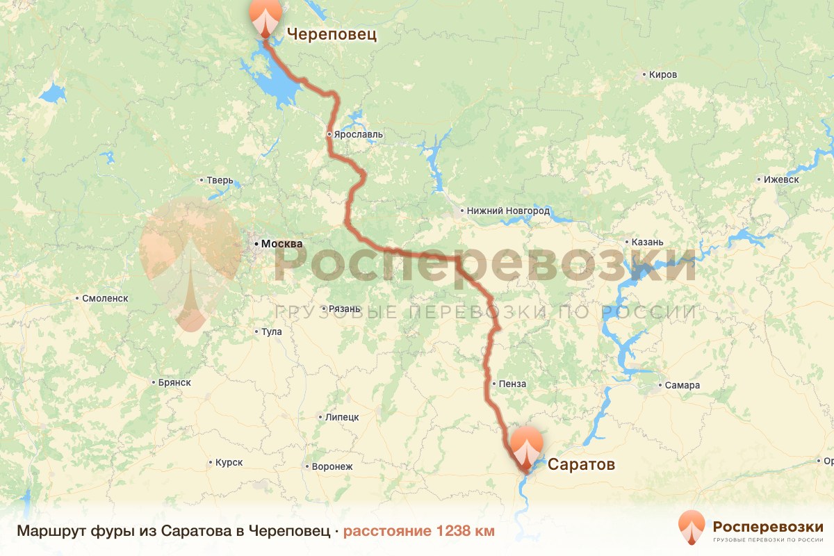 Фура Саратов Череповец