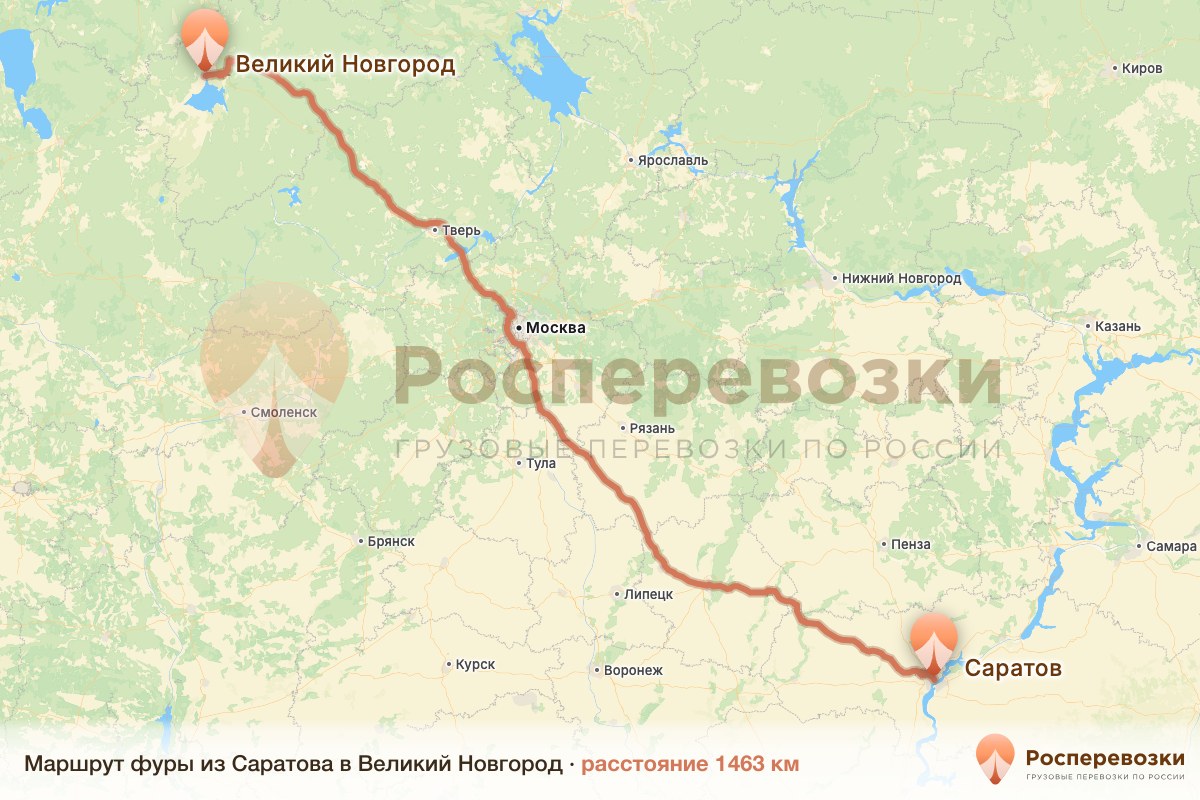 Фура Саратов Великий Новгород