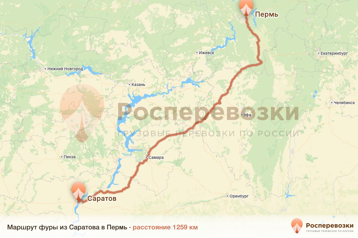 Фура Саратов Пермь