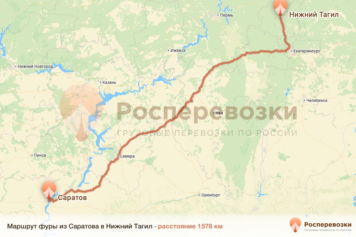 Фура Саратов Нижний Тагил