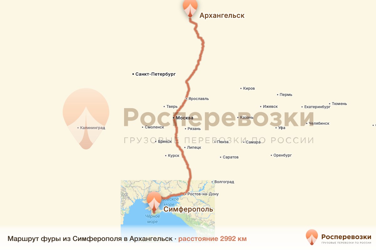 Фура Симферополь Архангельск