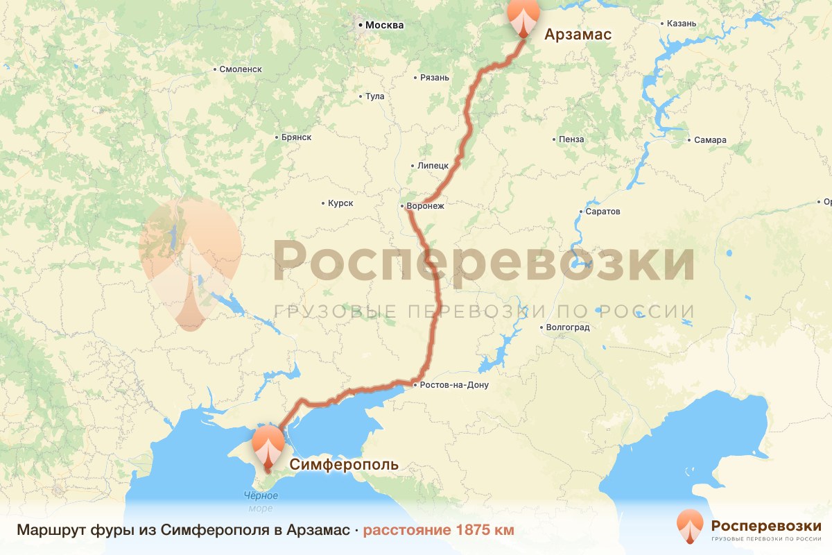 Фура Симферополь Арзамас