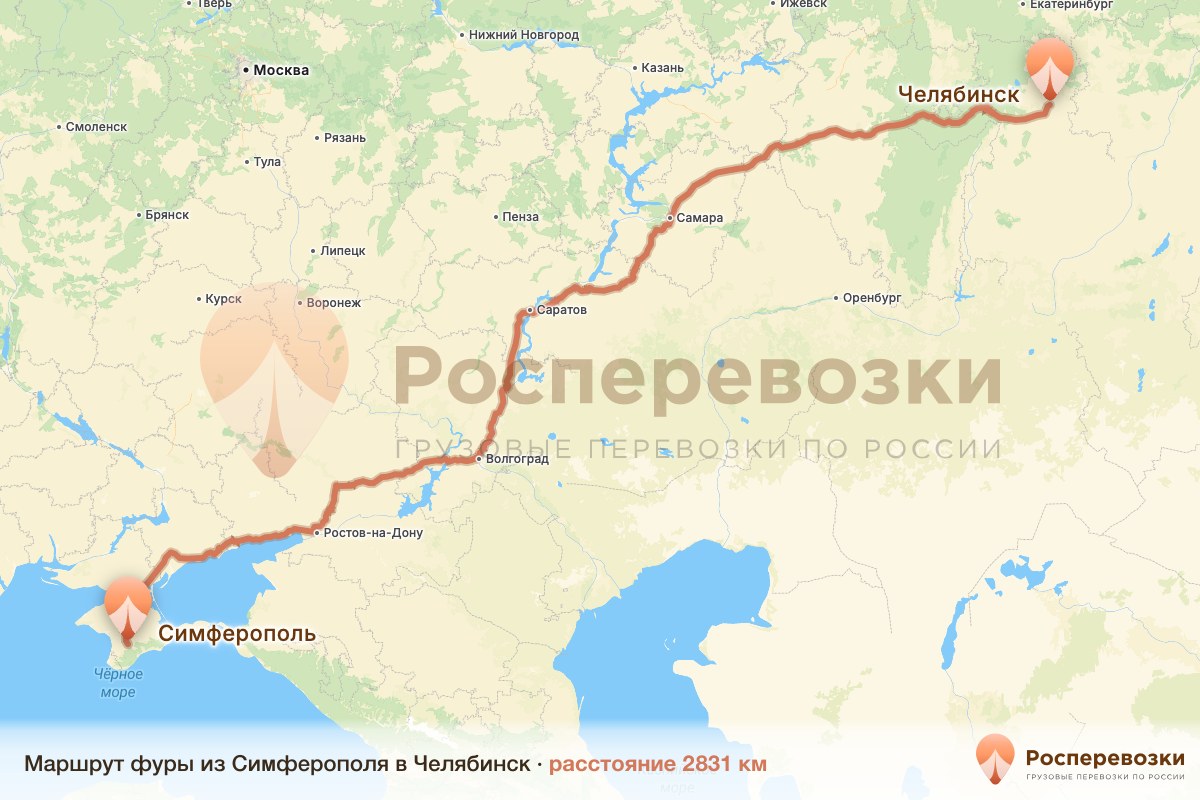 Фура Симферополь Челябинск