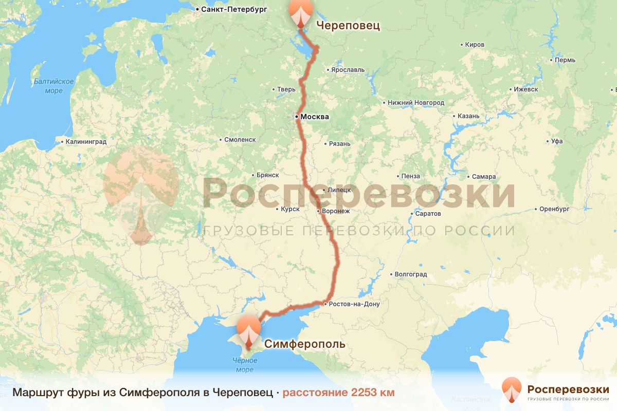 Фура Симферополь Череповец