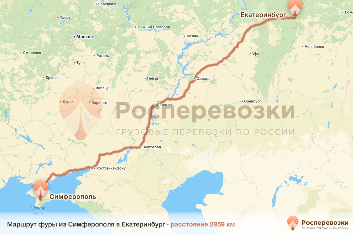 Фура Симферополь Екатеринбург