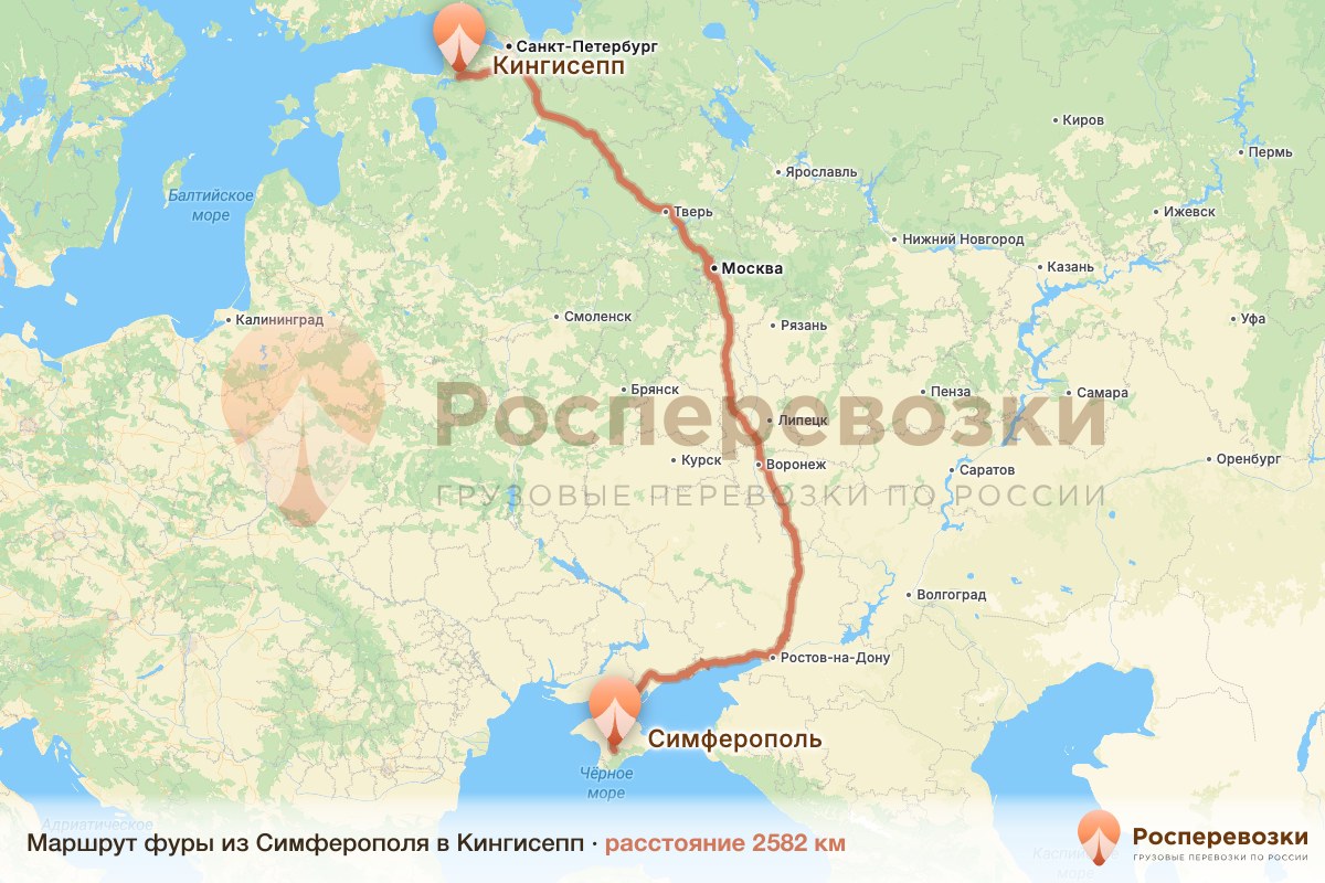 Фура Симферополь Кингисепп