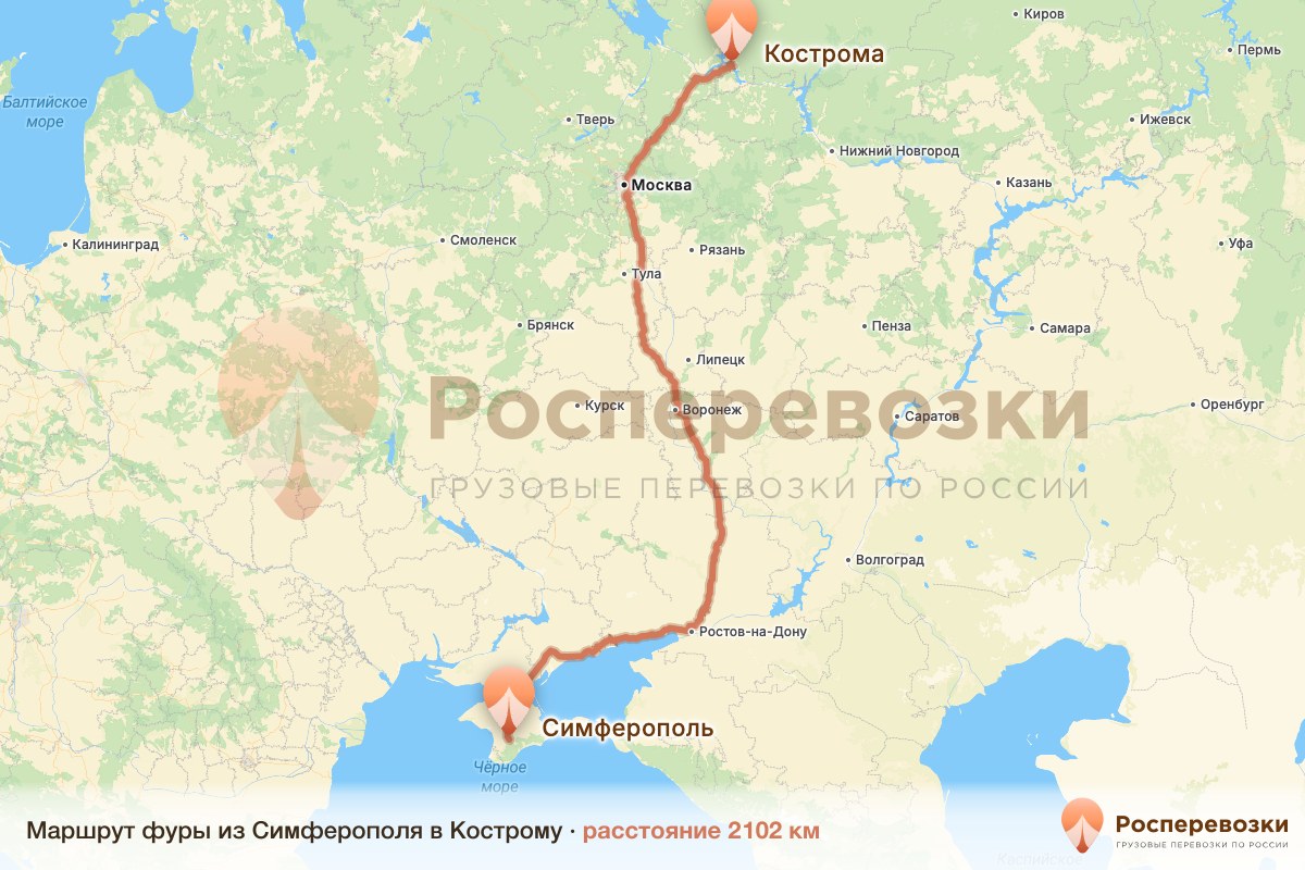 Фура Симферополь Кострома