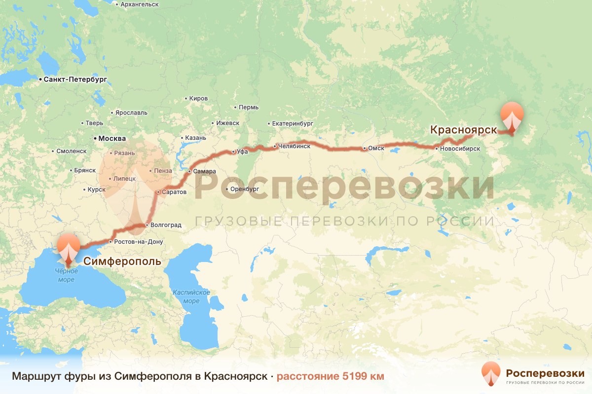 Фура Симферополь Красноярск