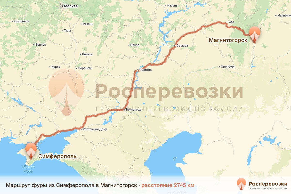 Фура Симферополь Магнитогорск