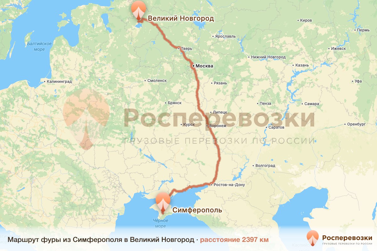 Фура Симферополь Великий Новгород