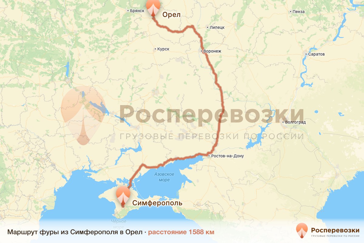 Фура Симферополь Орел
