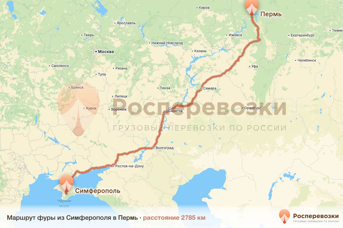 Фура Симферополь Пермь