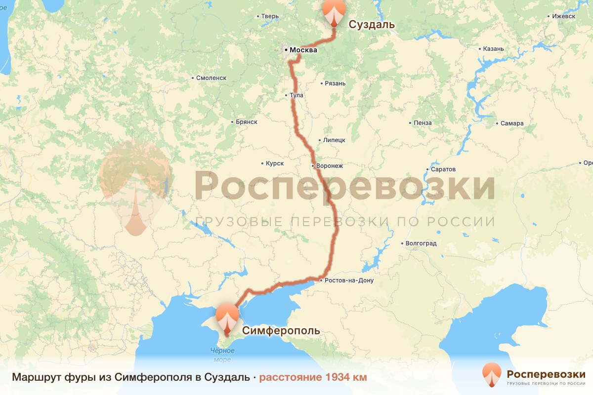 Фура Симферополь Суздаль