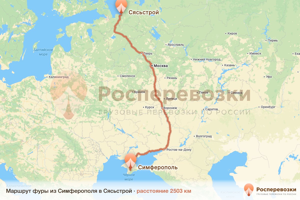Фура Симферополь Сясьстрой