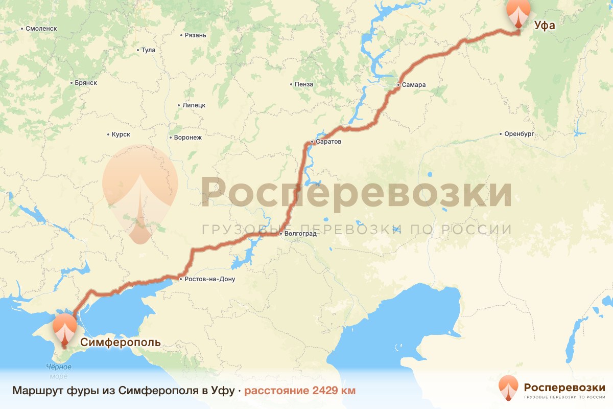 Фура Симферополь Уфа