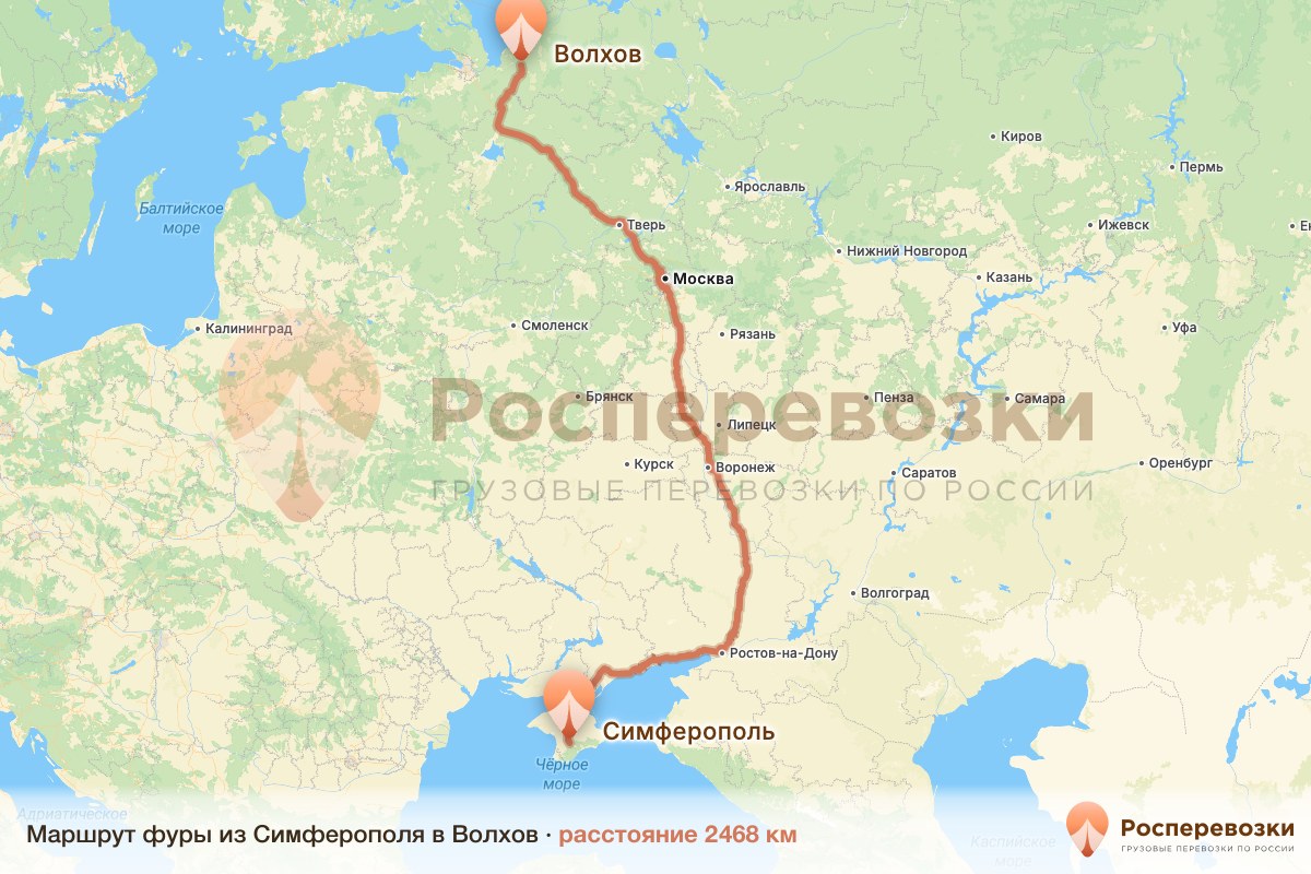 Фура Симферополь Волхов
