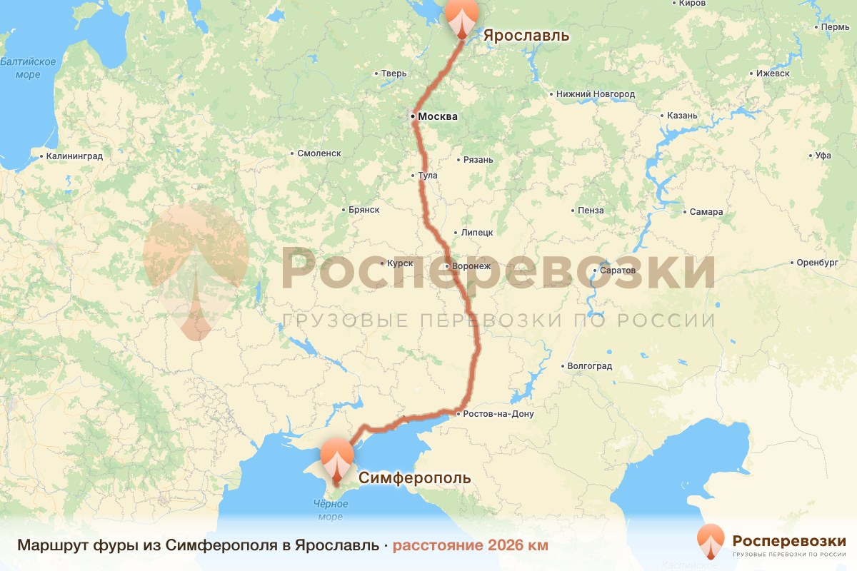 Фура Симферополь Ярославль