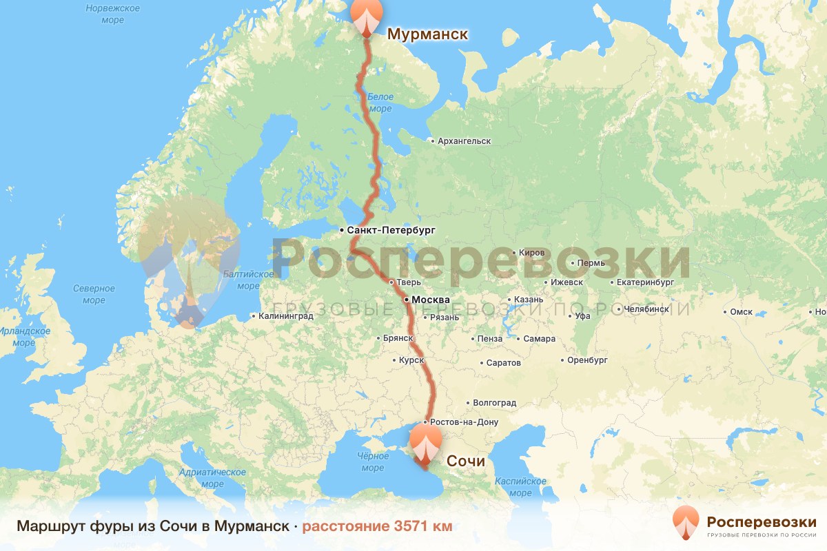 Фура Сочи Мурманск