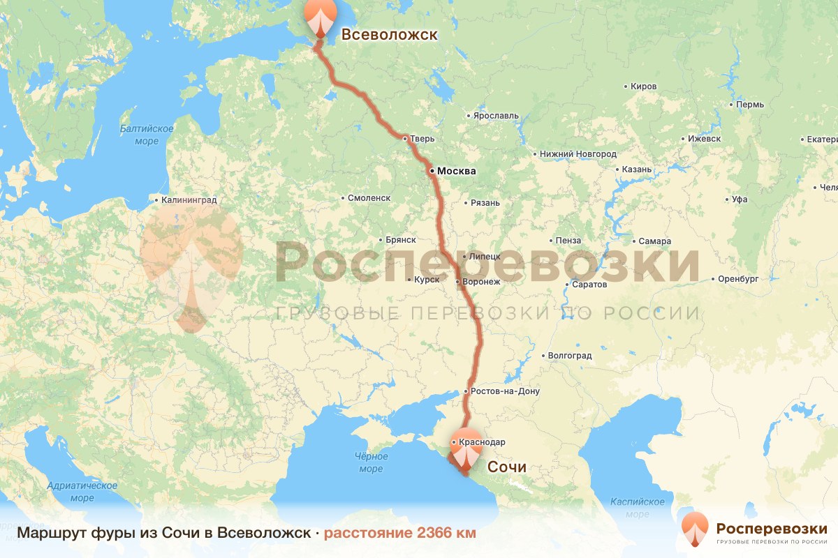 Фура Сочи Всеволожск