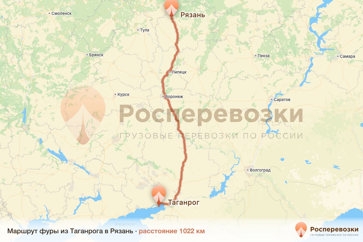 Фура Таганрог Рязань