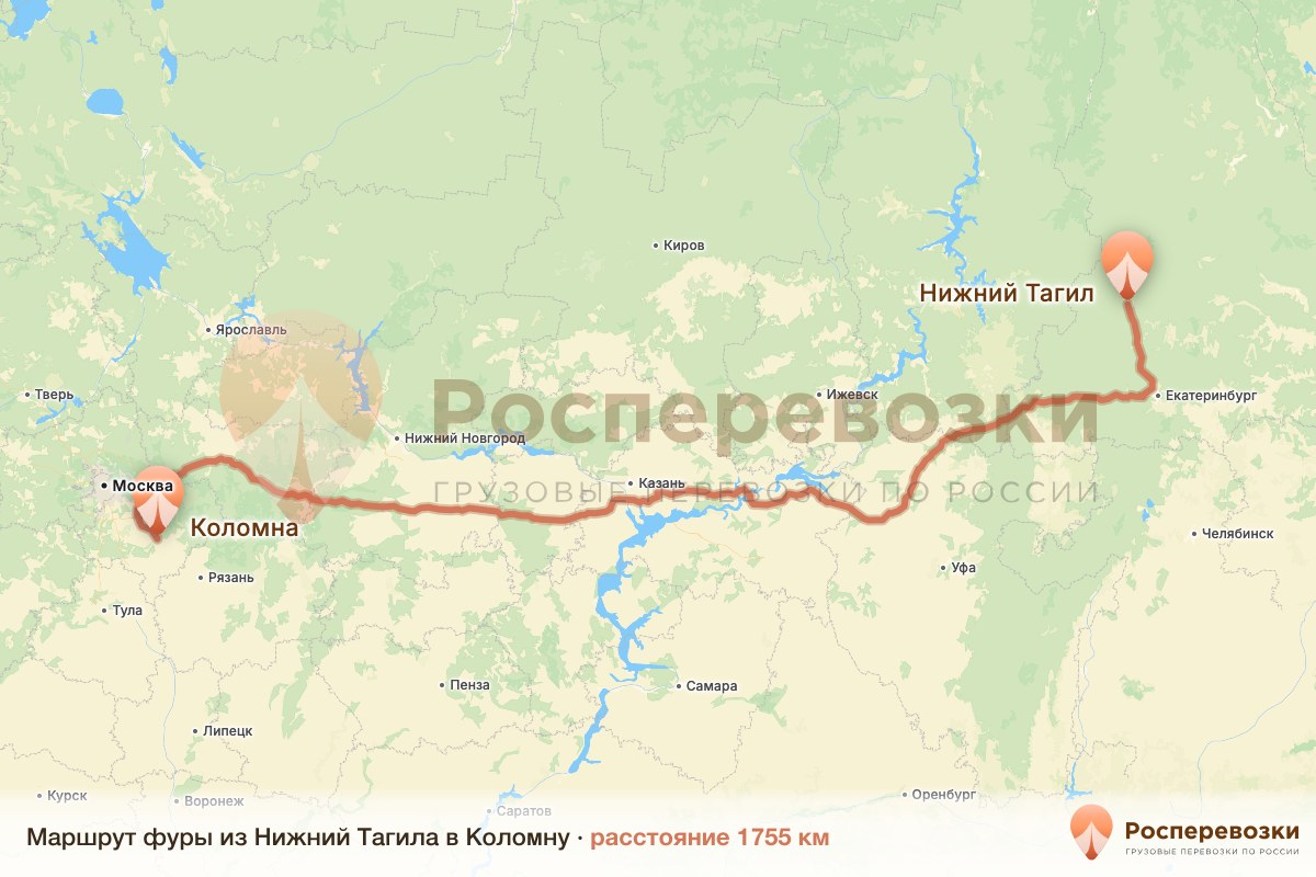 Фура Нижний Тагил Коломна