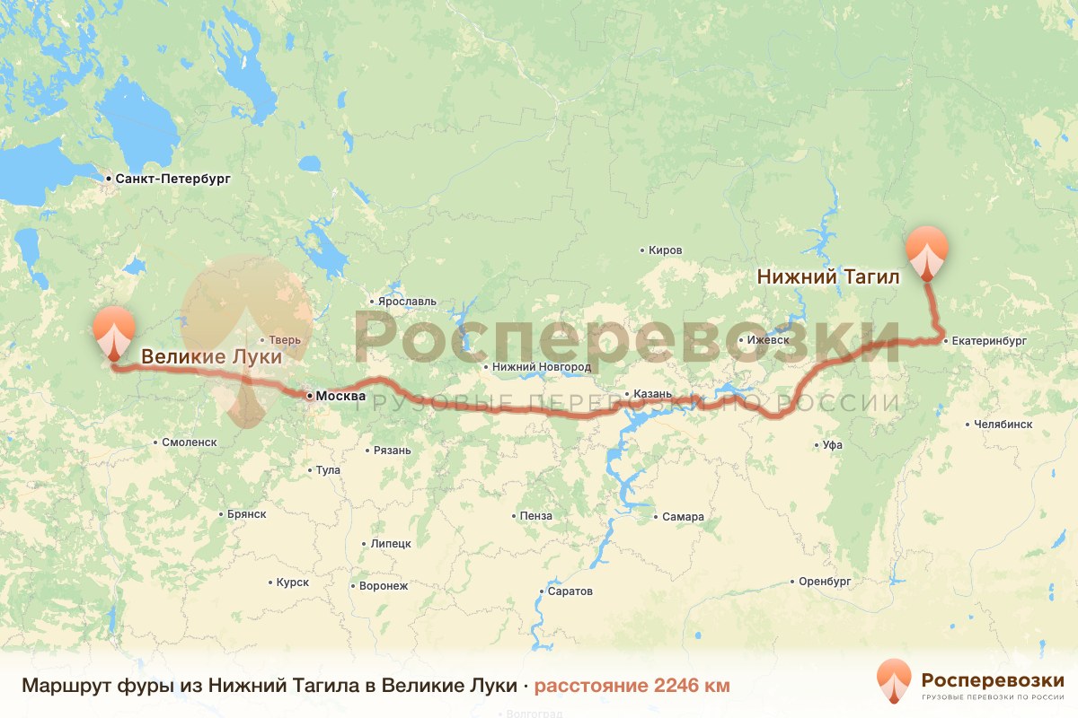 Фура Нижний Тагил Великие Луки