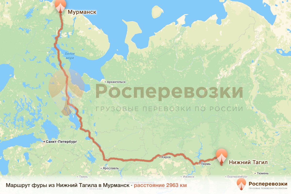 Фура Нижний Тагил Мурманск