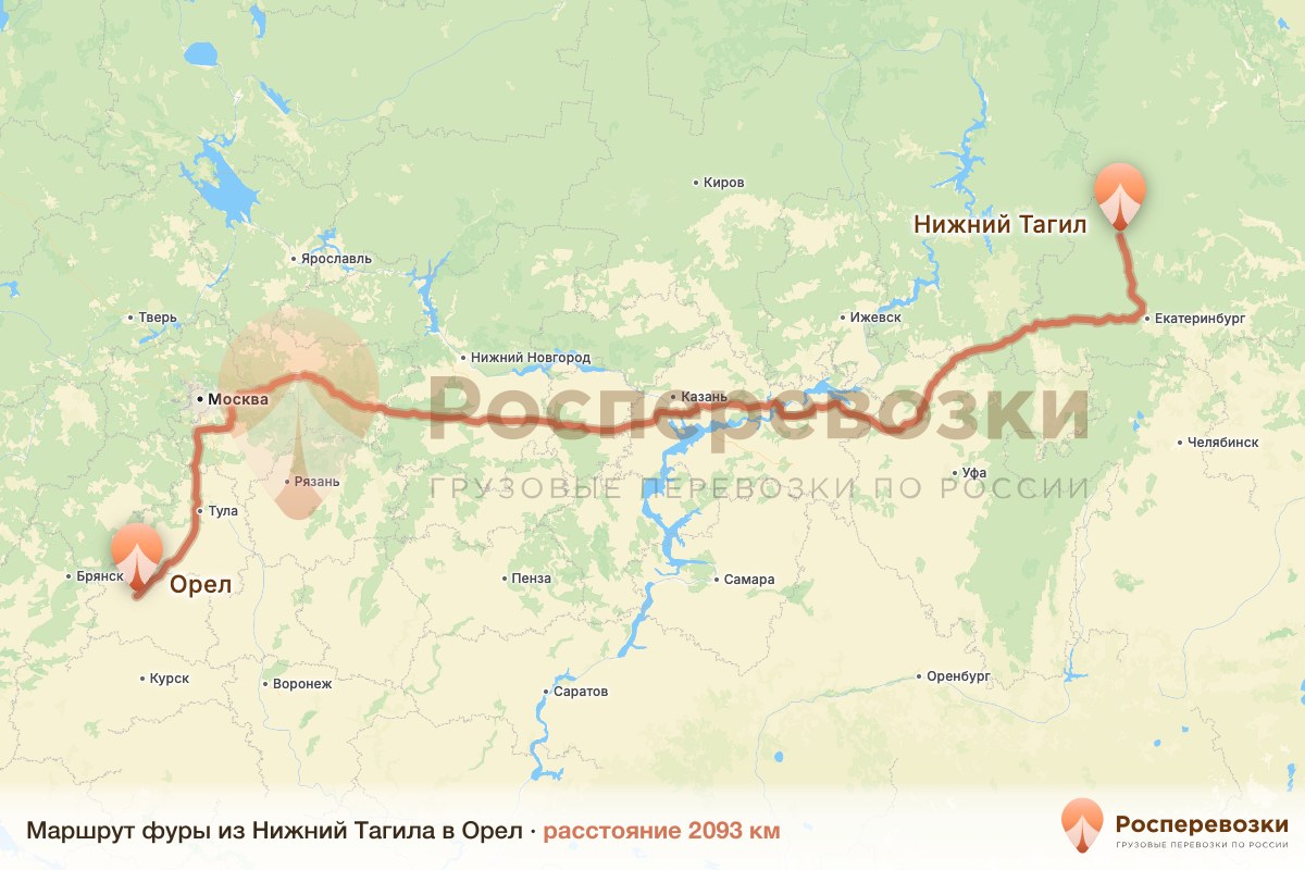 Фура Нижний Тагил Орел