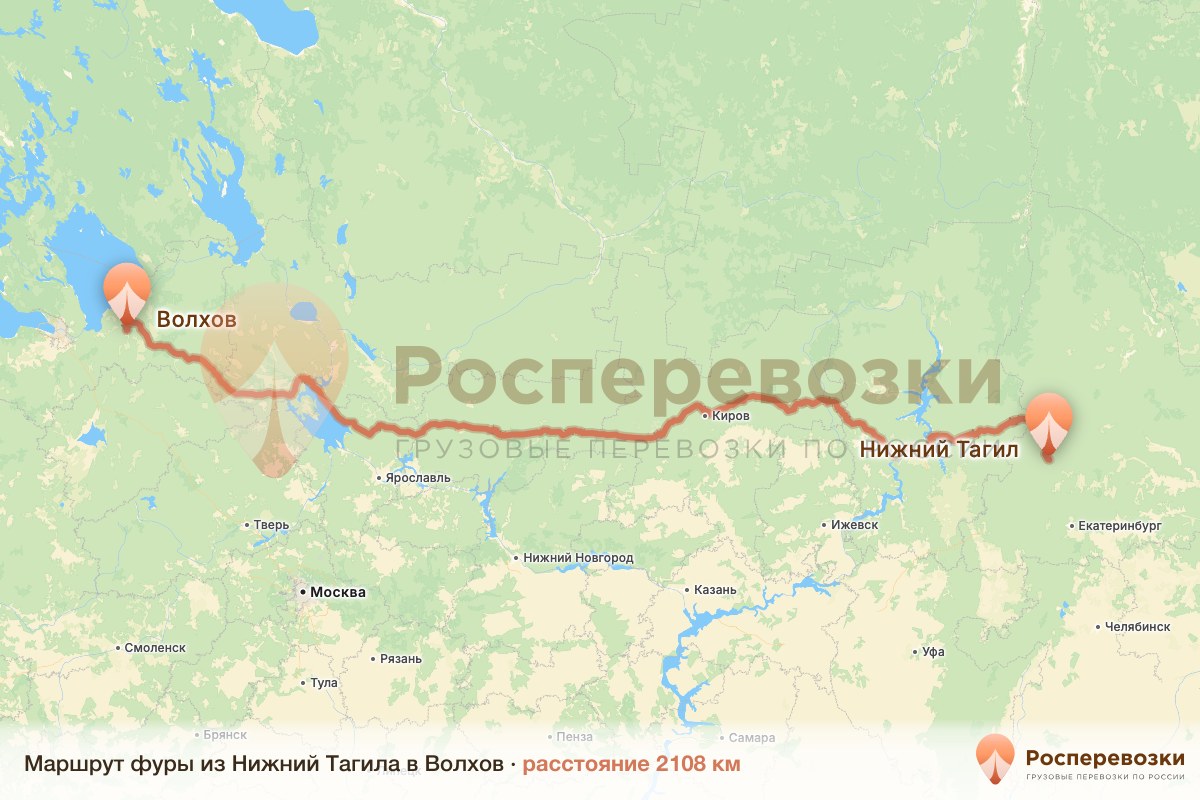 Фура Нижний Тагил Волхов